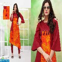 S more Twister Wholesale ready made linen Satin kurtis